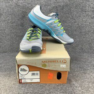 ✅Merrell Allout Fuse Trail Running Shoes Womens Size 11 Sleet/Lime J06324 *STAIN
